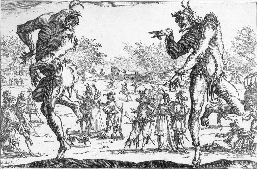 Wikioo.org - The Encyclopedia of Fine Arts - Painting, Artwork by Jacques Callot - The Two Pantaloons