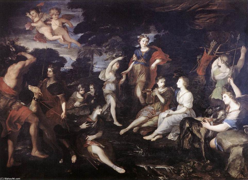 Wikioo.org - The Encyclopedia of Fine Arts - Painting, Artwork by Andrea Camassei - The Hunt of Diana