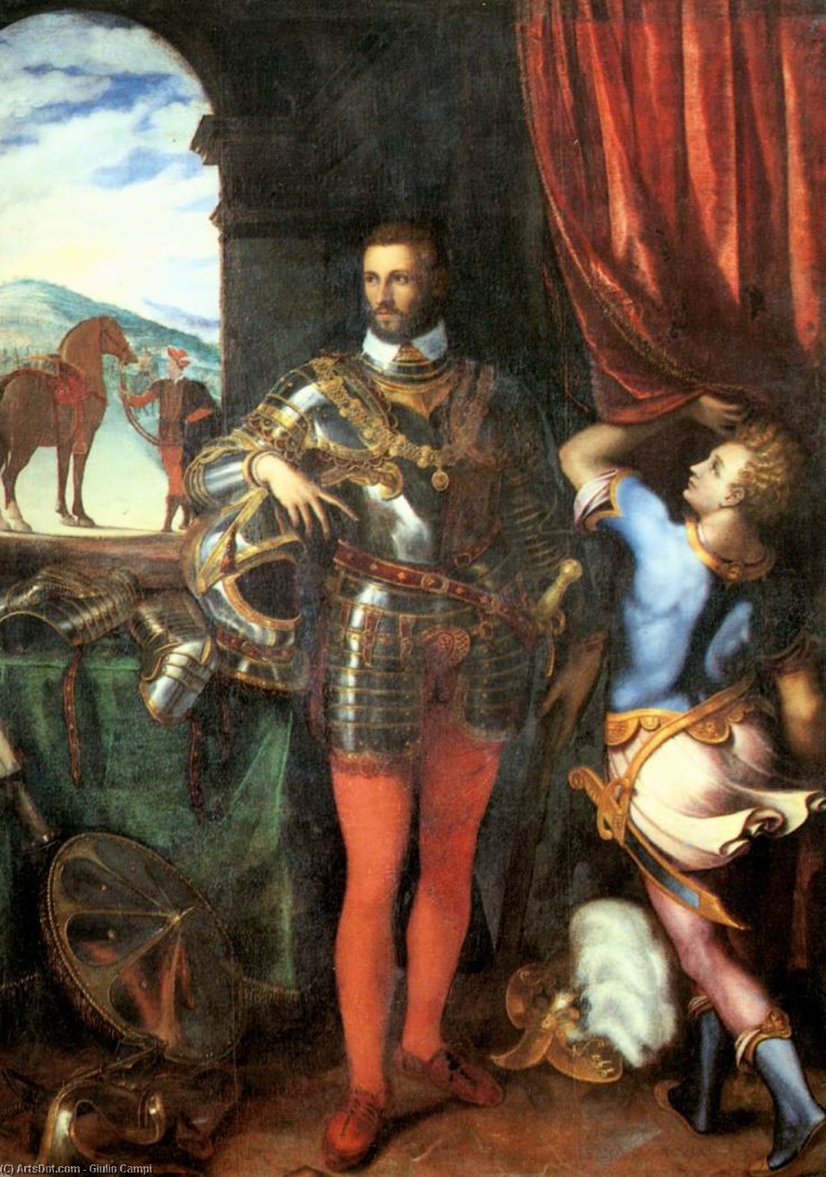 WikiOO.org - Encyclopedia of Fine Arts - Schilderen, Artwork Giulio Campi - Portrait of Ottavio Farnese
