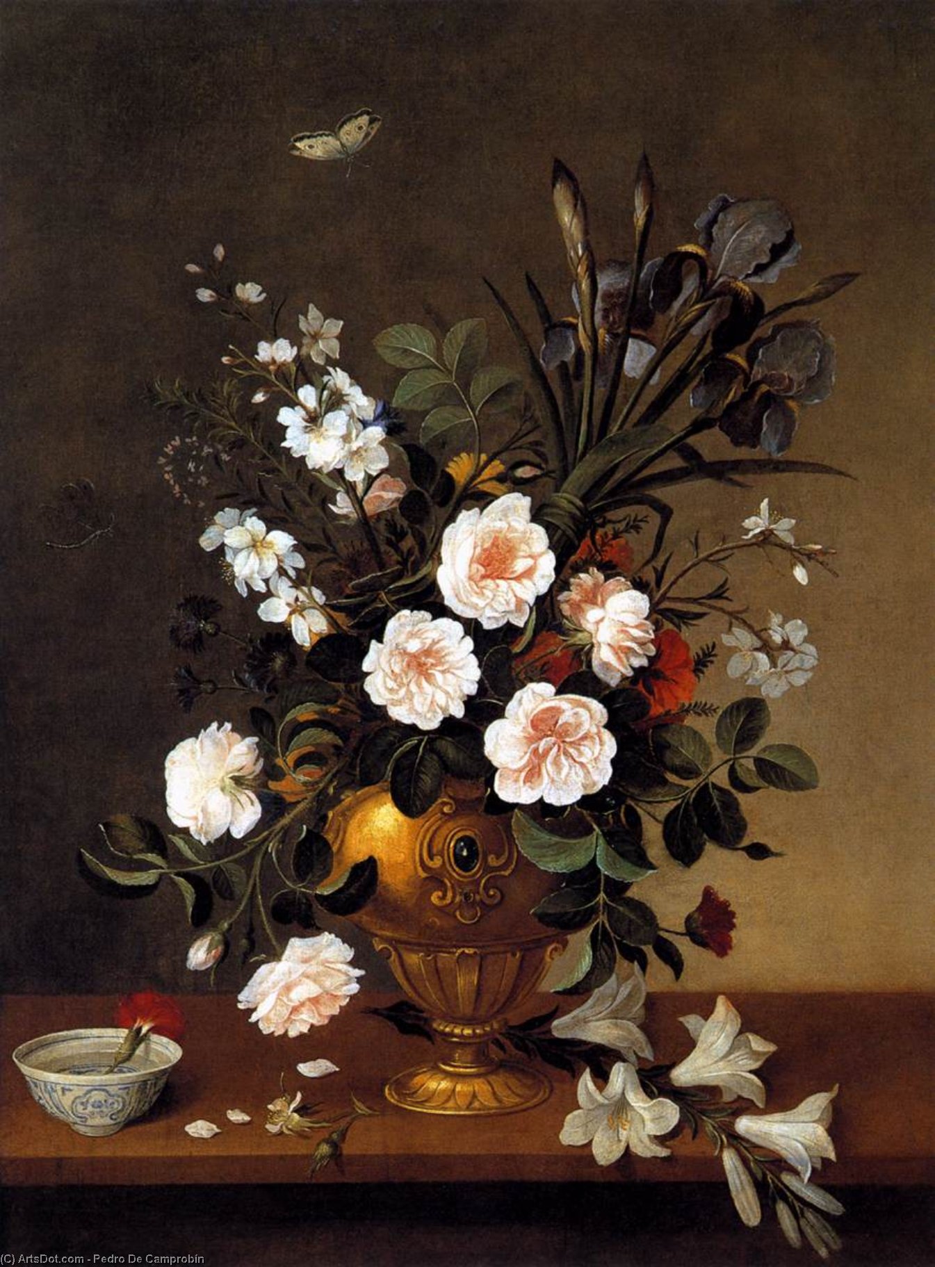 Wikioo.org - The Encyclopedia of Fine Arts - Painting, Artwork by Pedro De Camprobín - Vase of Flowers