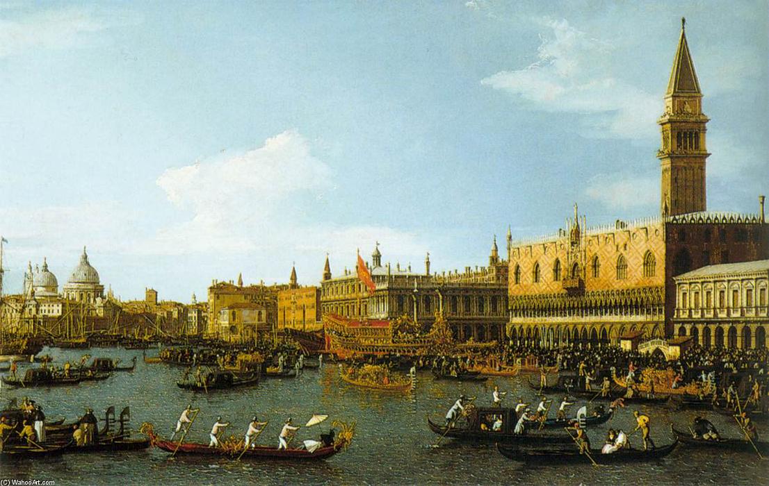 Wikioo.org – La Enciclopedia de las Bellas Artes - Pintura, Obras de arte de Giovanni Antonio Canal (Canaletto) - El Bucintoro, Venecia