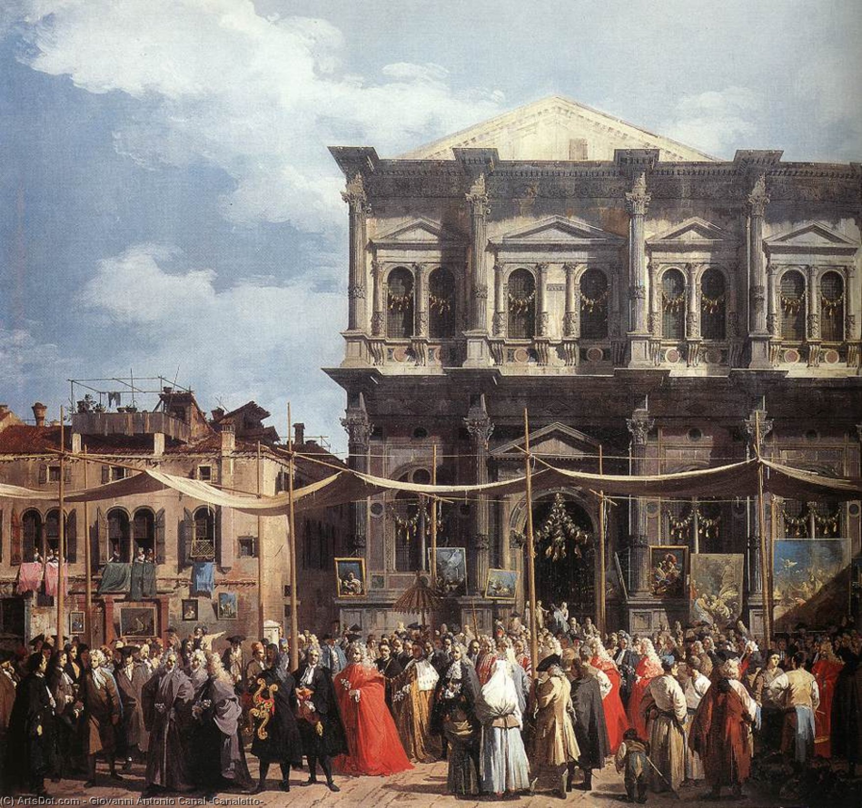 Wikioo.org - The Encyclopedia of Fine Arts - Painting, Artwork by Giovanni Antonio Canal (Canaletto) - The Feast Day of St Roch (detail)