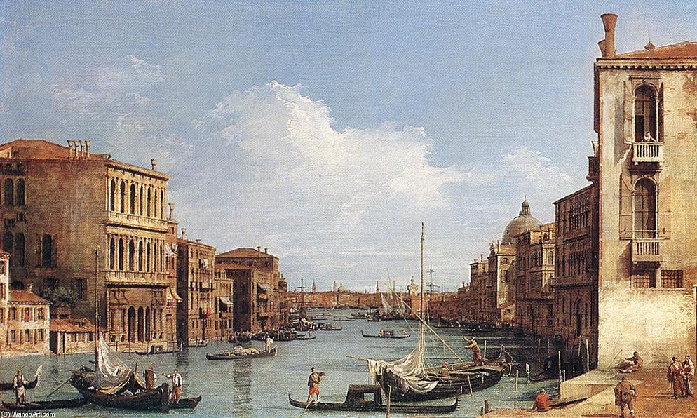 Wikioo.org - The Encyclopedia of Fine Arts - Painting, Artwork by Giovanni Antonio Canal (Canaletto) - The Grand Canal from Campo San Vio towards the Bacino