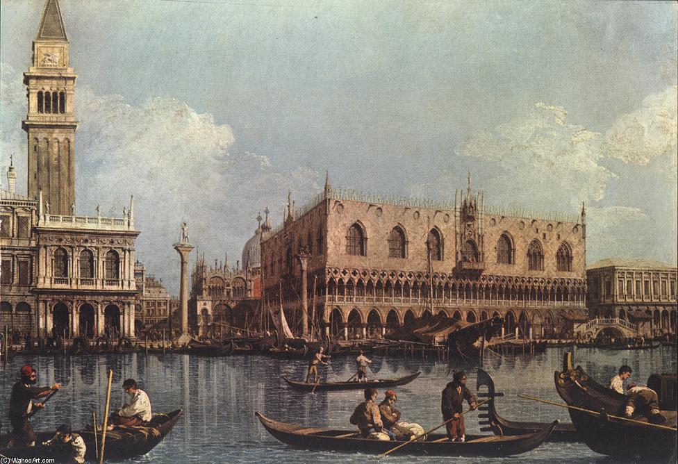 Wikioo.org - The Encyclopedia of Fine Arts - Painting, Artwork by Giovanni Antonio Canal (Canaletto) - View of the Bacino di San Marco (St Mark's Basin)