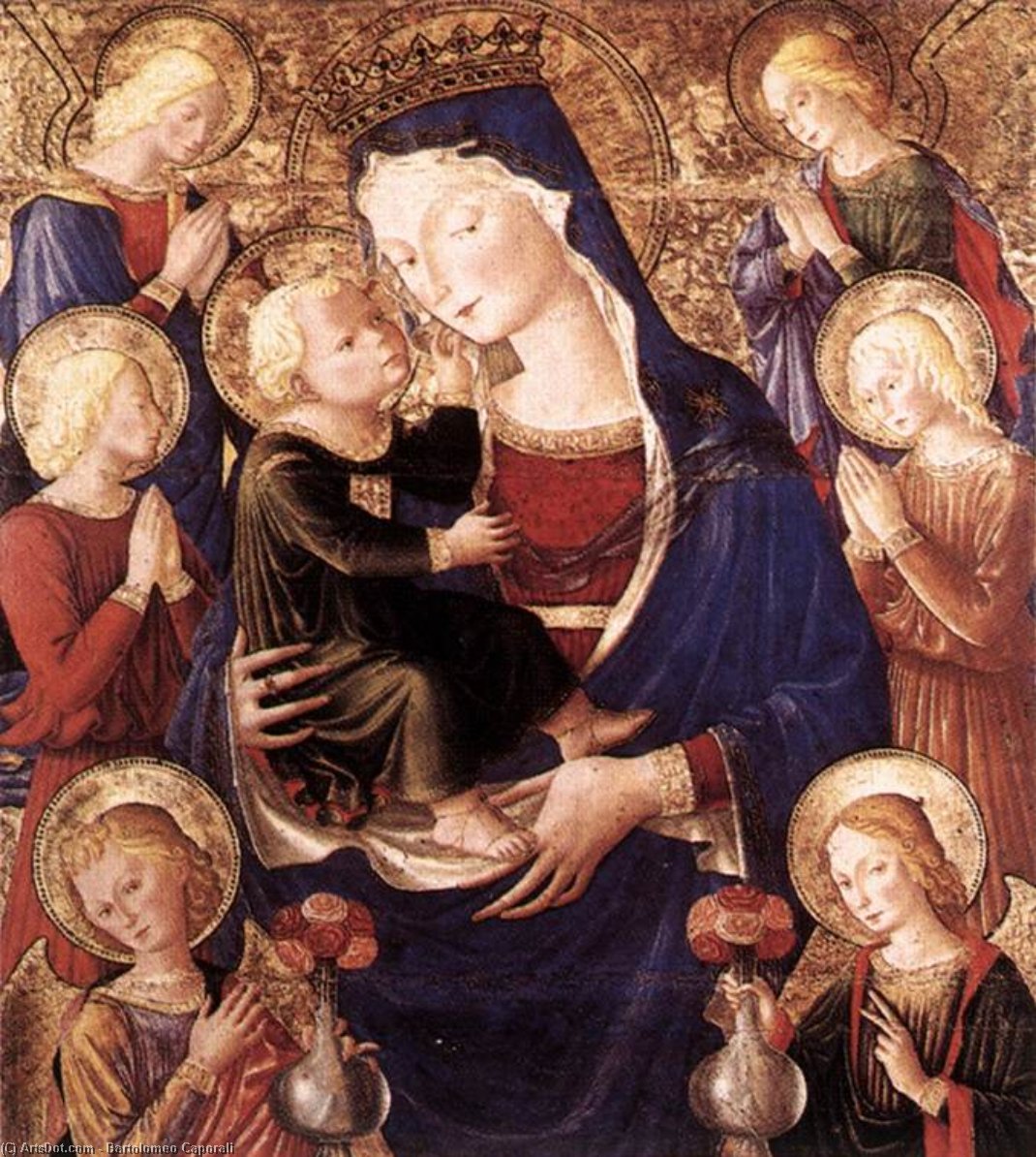 Wikioo.org – L'Encyclopédie des Beaux Arts - Peinture, Oeuvre de Bartolomeo Caporali - vierge à lenfant avec  anges
