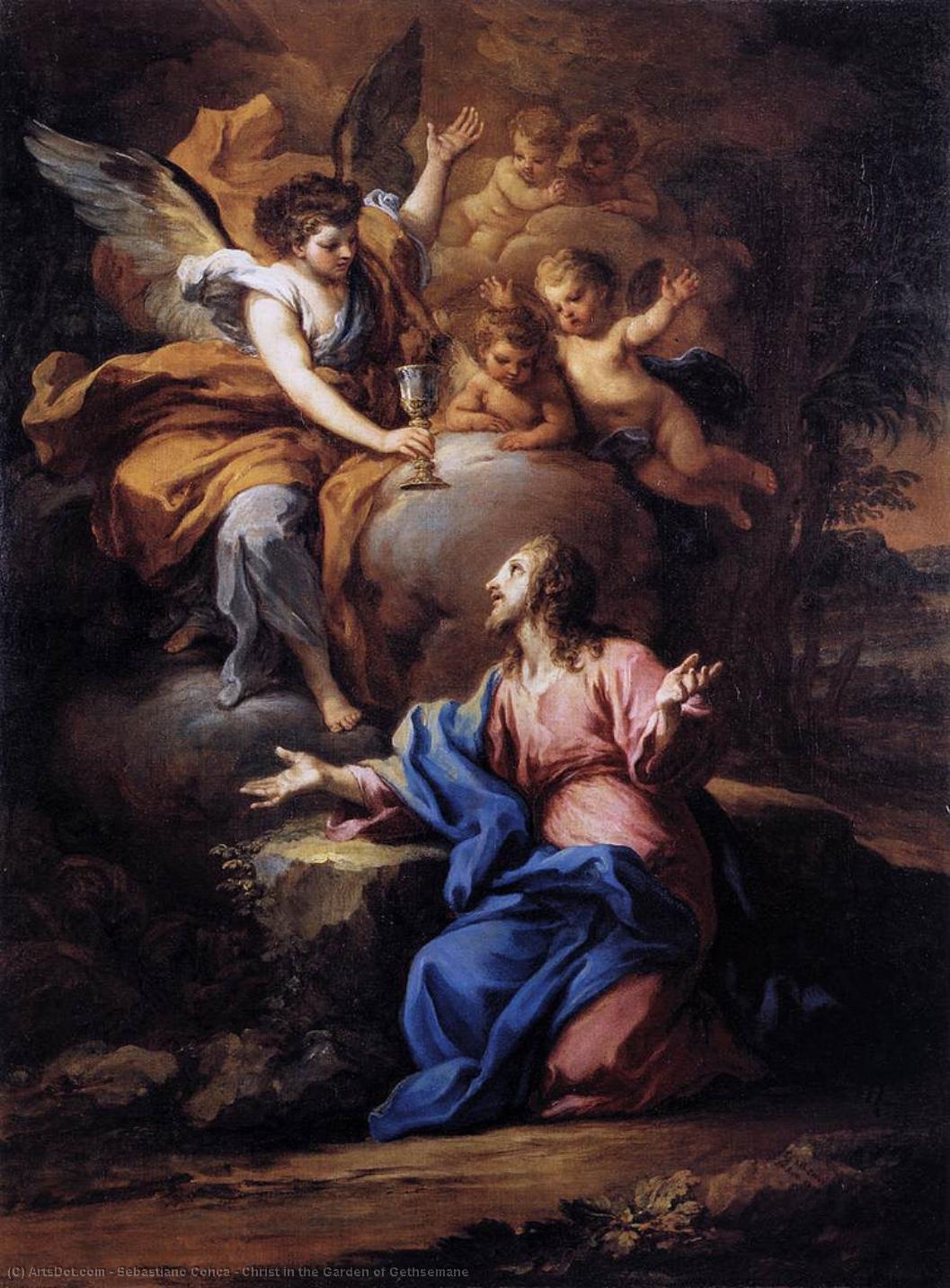 WikiOO.org - Enciclopédia das Belas Artes - Pintura, Arte por Sebastiano Conca - Christ in the Garden of Gethsemane