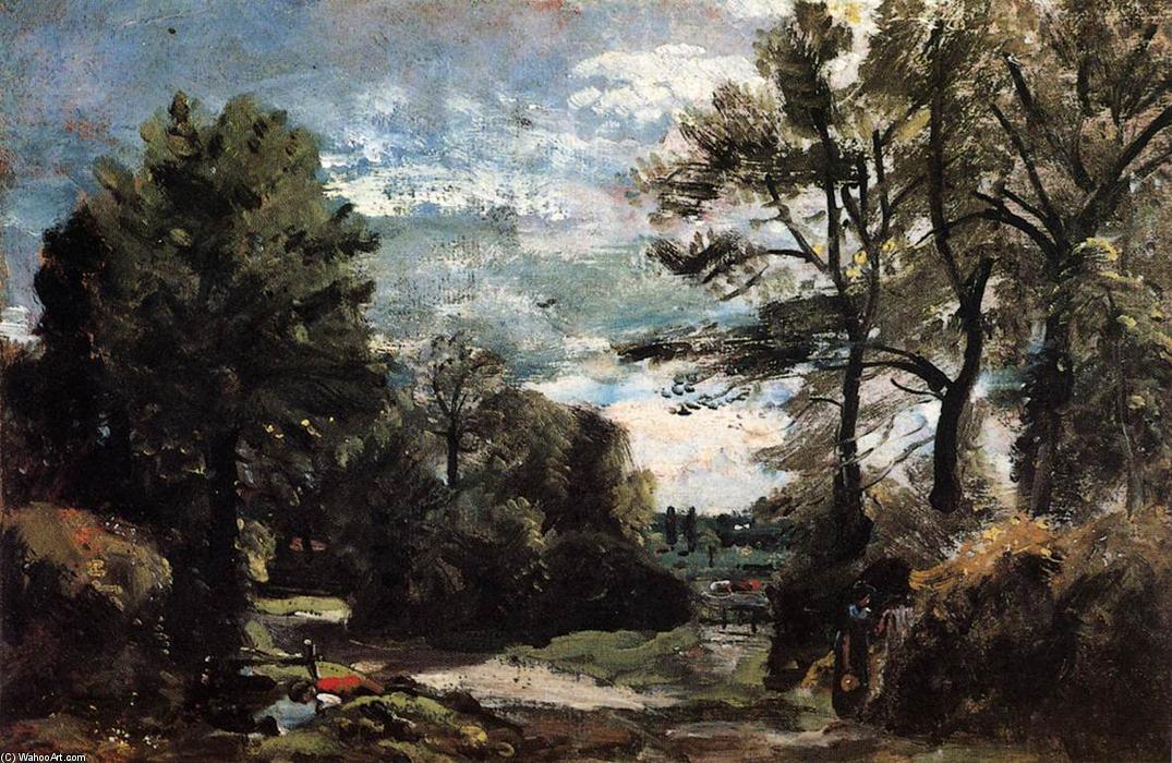 Wikioo.org - Bách khoa toàn thư về mỹ thuật - Vẽ tranh, Tác phẩm nghệ thuật John Constable - A Lane near Flatford