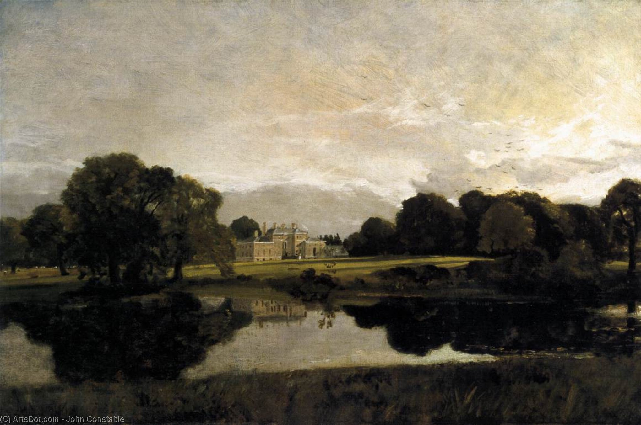 WikiOO.org - Enciklopedija dailės - Tapyba, meno kuriniai John Constable - Malvern Hall in Warwickshire