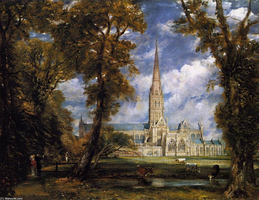 WikiOO.org - Enciclopedia of Fine Arts - Pictura, lucrări de artă John Constable - Salisbury Cathedral from the Bishop's Grounds