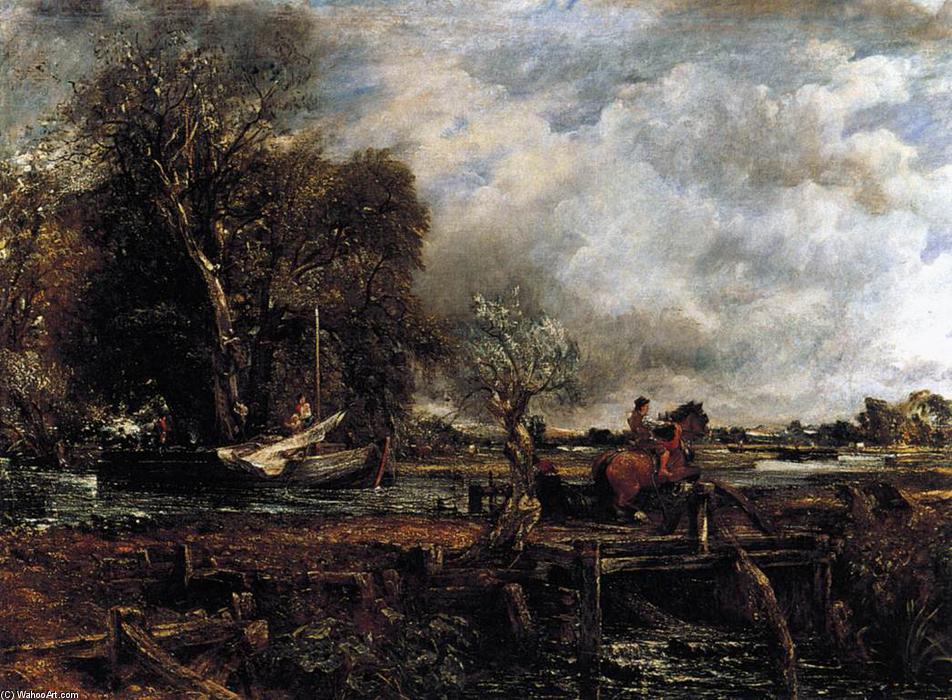 Wikioo.org – La Enciclopedia de las Bellas Artes - Pintura, Obras de arte de John Constable - El Salto del Caballo