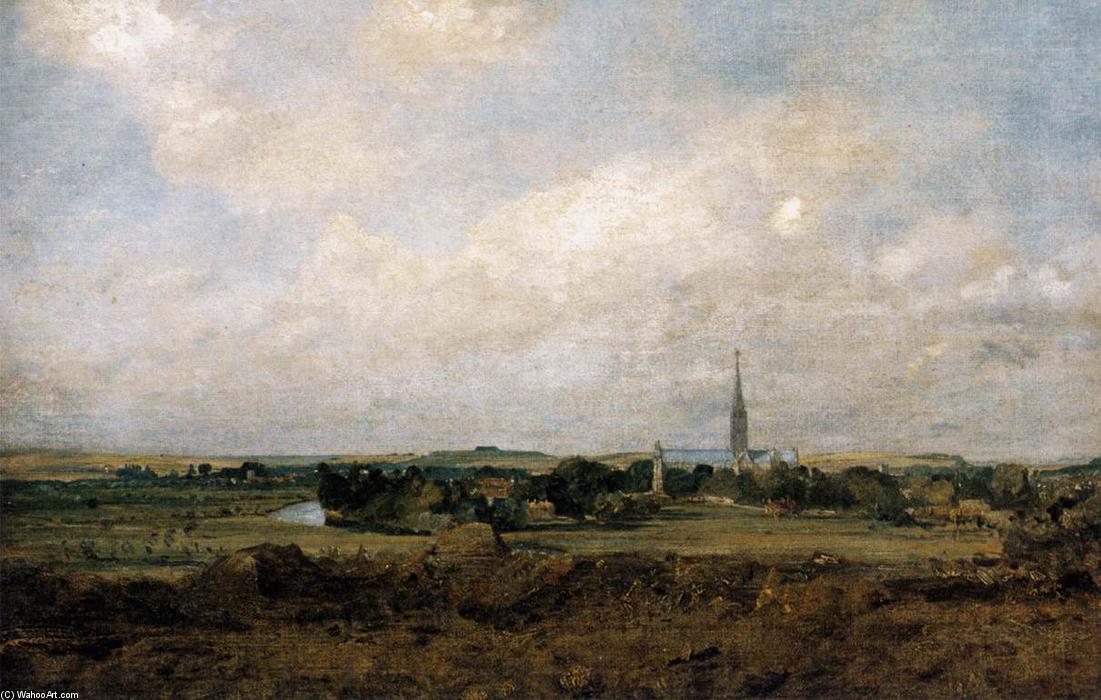 WikiOO.org - Enciklopedija dailės - Tapyba, meno kuriniai John Constable - View of Salisbury