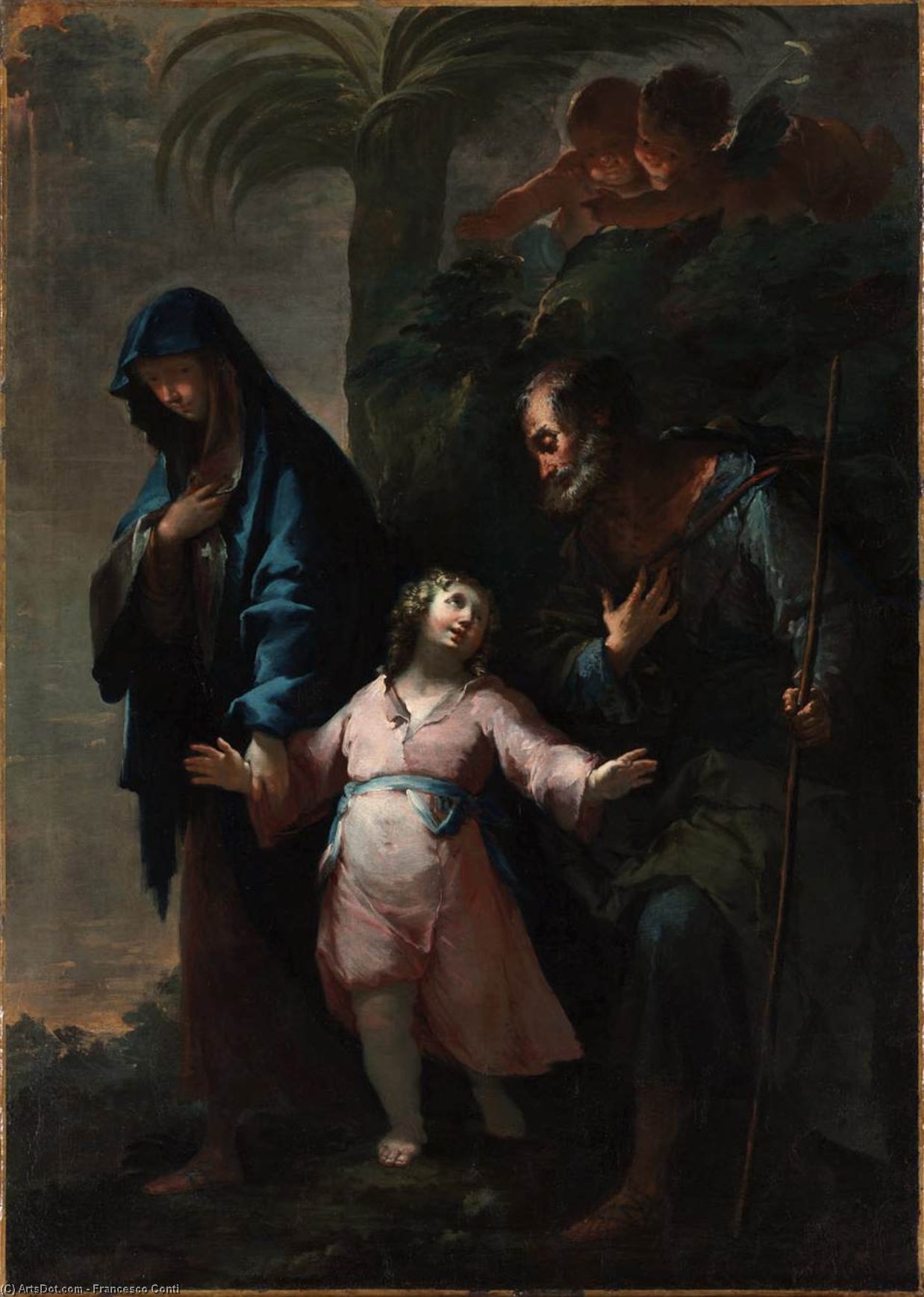 Wikioo.org – L'Enciclopedia delle Belle Arti - Pittura, Opere di Francesco Conti - Ritornare a Nazareth dall'egitto