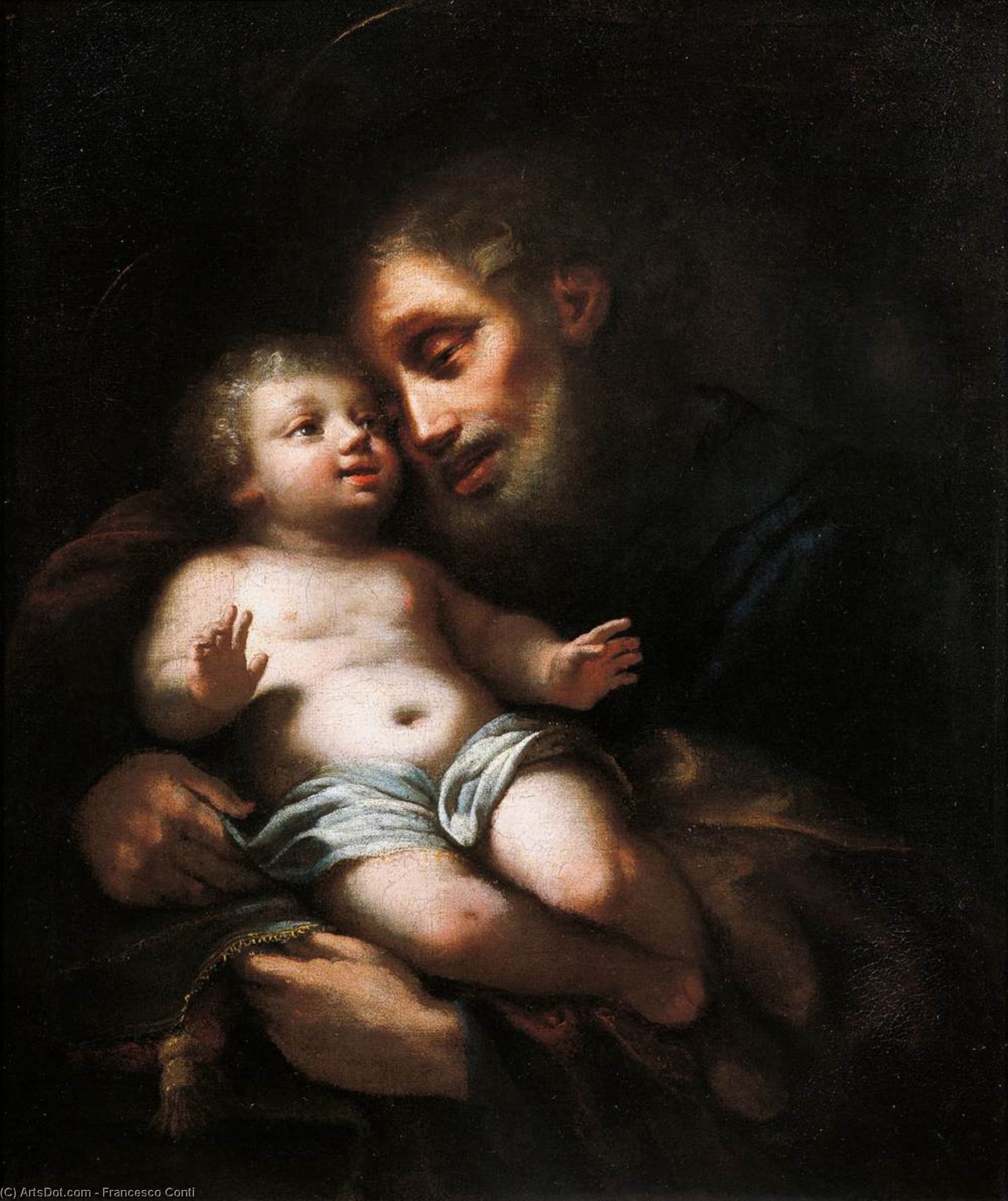 Wikioo.org - The Encyclopedia of Fine Arts - Painting, Artwork by Francesco Conti - St Joseph with the Child
