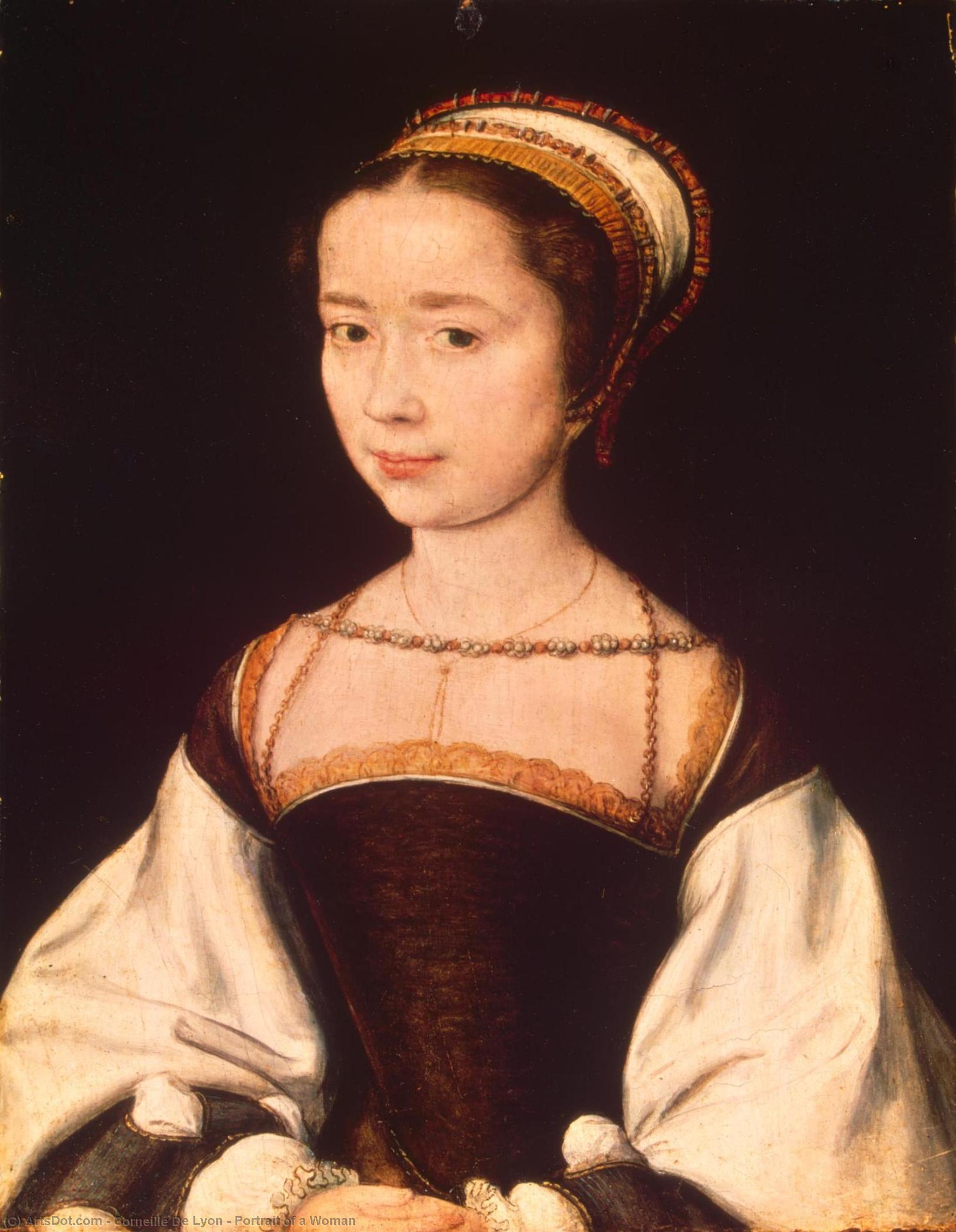 WikiOO.org - 백과 사전 - 회화, 삽화 Corneille De Lyon - Portrait of a Woman