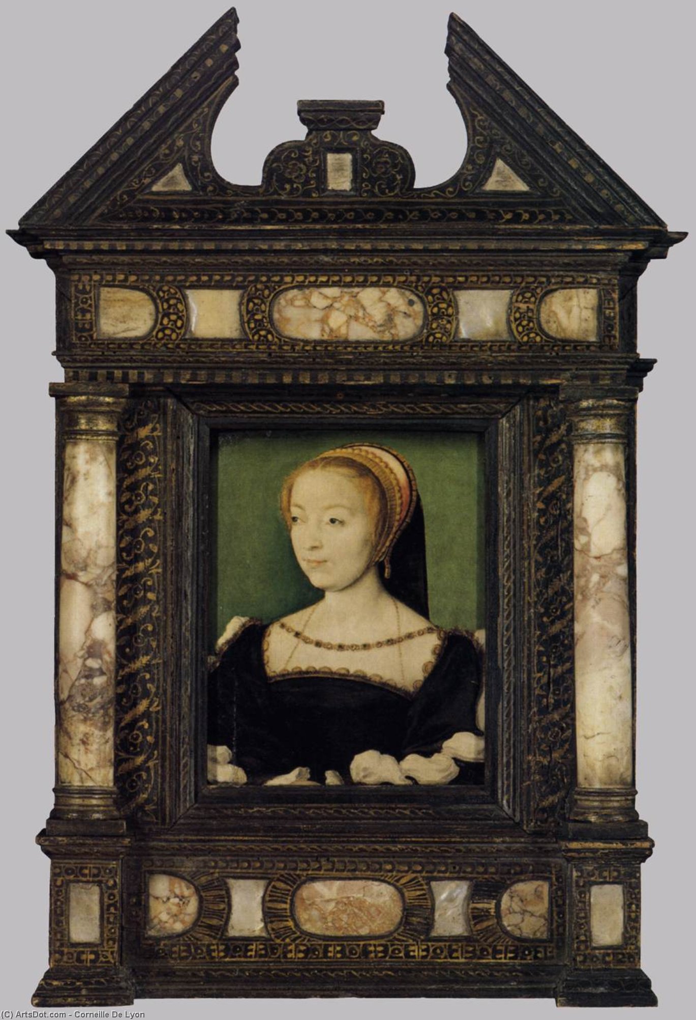Wikioo.org - The Encyclopedia of Fine Arts - Painting, Artwork by Corneille De Lyon - Portrait of Louise de Rieux
