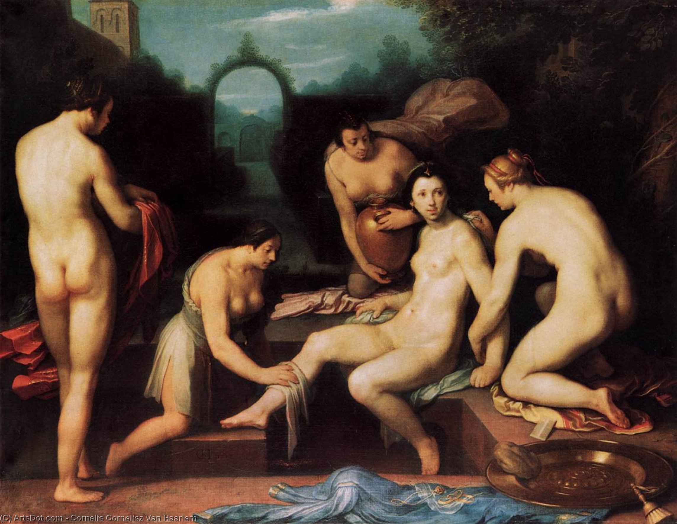 Wikioo.org - The Encyclopedia of Fine Arts - Painting, Artwork by Cornelis Cornelisz Van Haarlem - Bathsheba