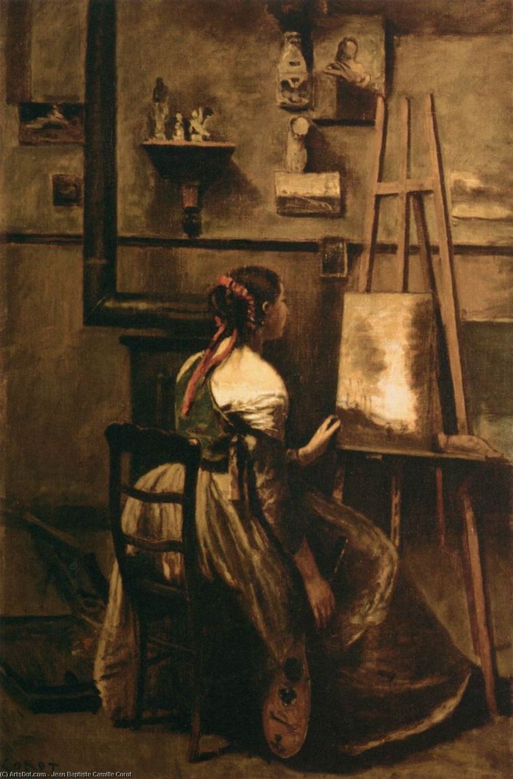Wikioo.org - The Encyclopedia of Fine Arts - Painting, Artwork by Jean Baptiste Camille Corot - Corot's Studio