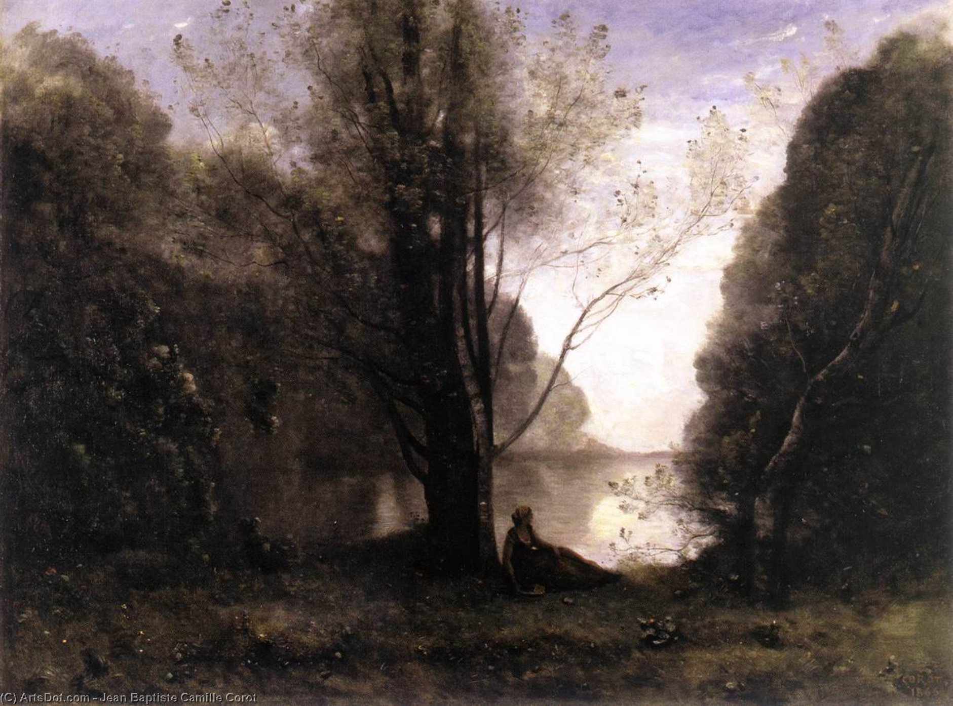 Wikioo.org - The Encyclopedia of Fine Arts - Painting, Artwork by Jean Baptiste Camille Corot - The Solitude. Recollection of Vigen, Limousin