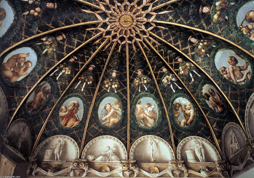 Wikioo.org - The Encyclopedia of Fine Arts - Painting, Artwork by Antonio Allegri Da Correggio - Ceiling decoration (partial view)