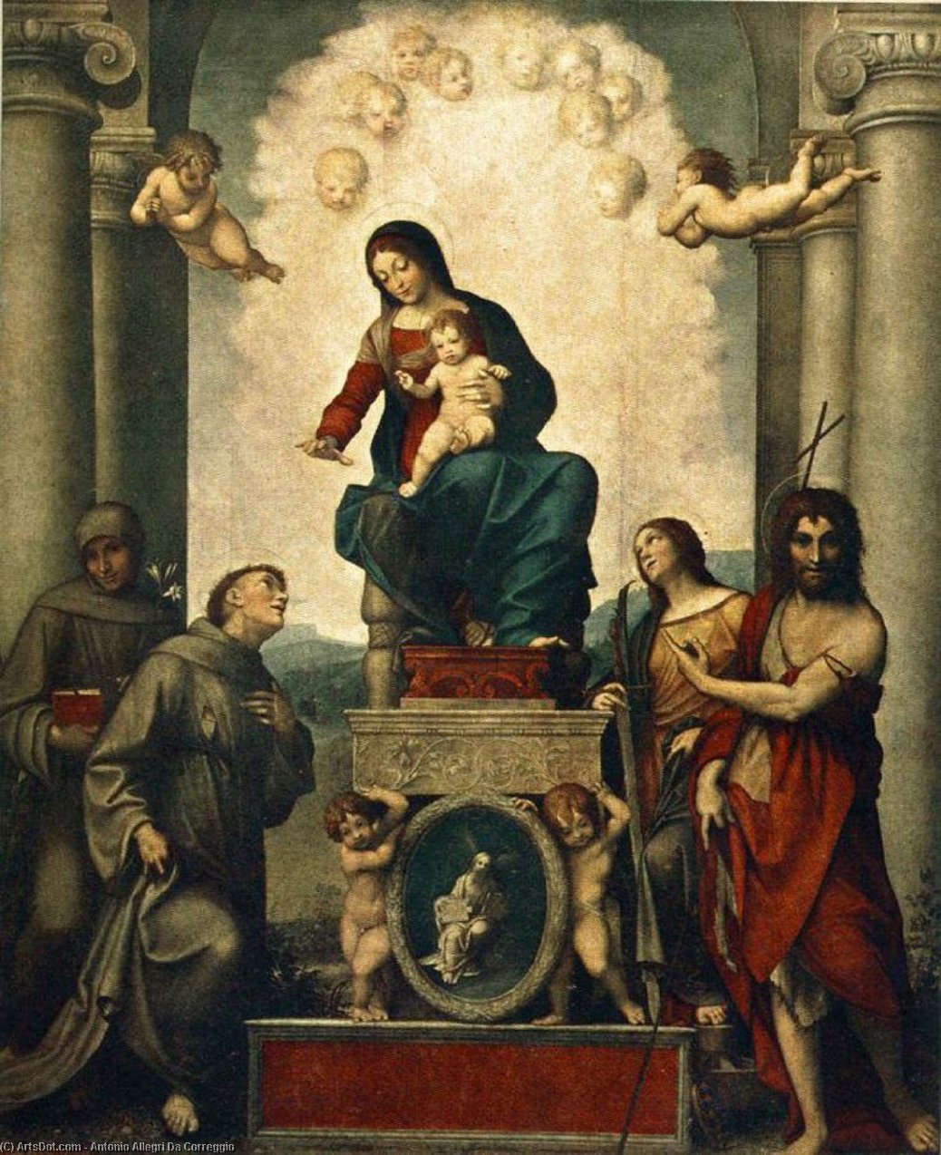 WikiOO.org - Enciclopédia das Belas Artes - Pintura, Arte por Antonio Allegri Da Correggio - Madonna with St. Francis