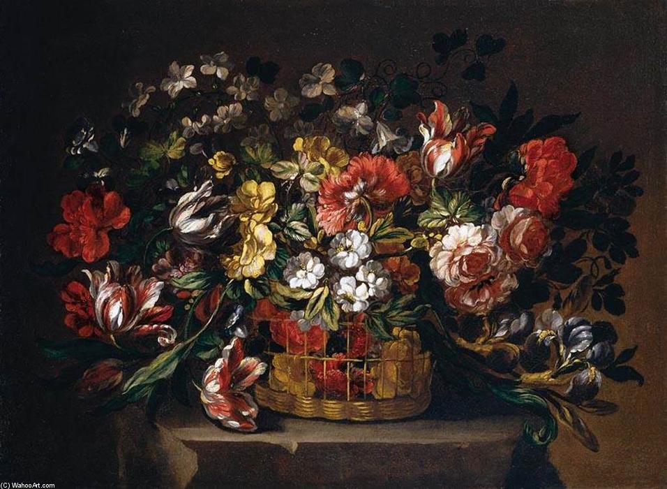 WikiOO.org - Güzel Sanatlar Ansiklopedisi - Resim, Resimler Gabriel De La Corte - Flowers in a Basket