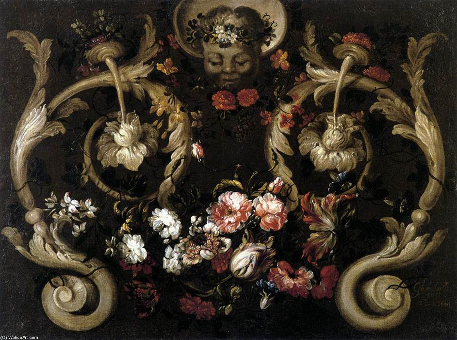Wikioo.org - The Encyclopedia of Fine Arts - Painting, Artwork by Gabriel De La Corte - Grotesques with Flowers