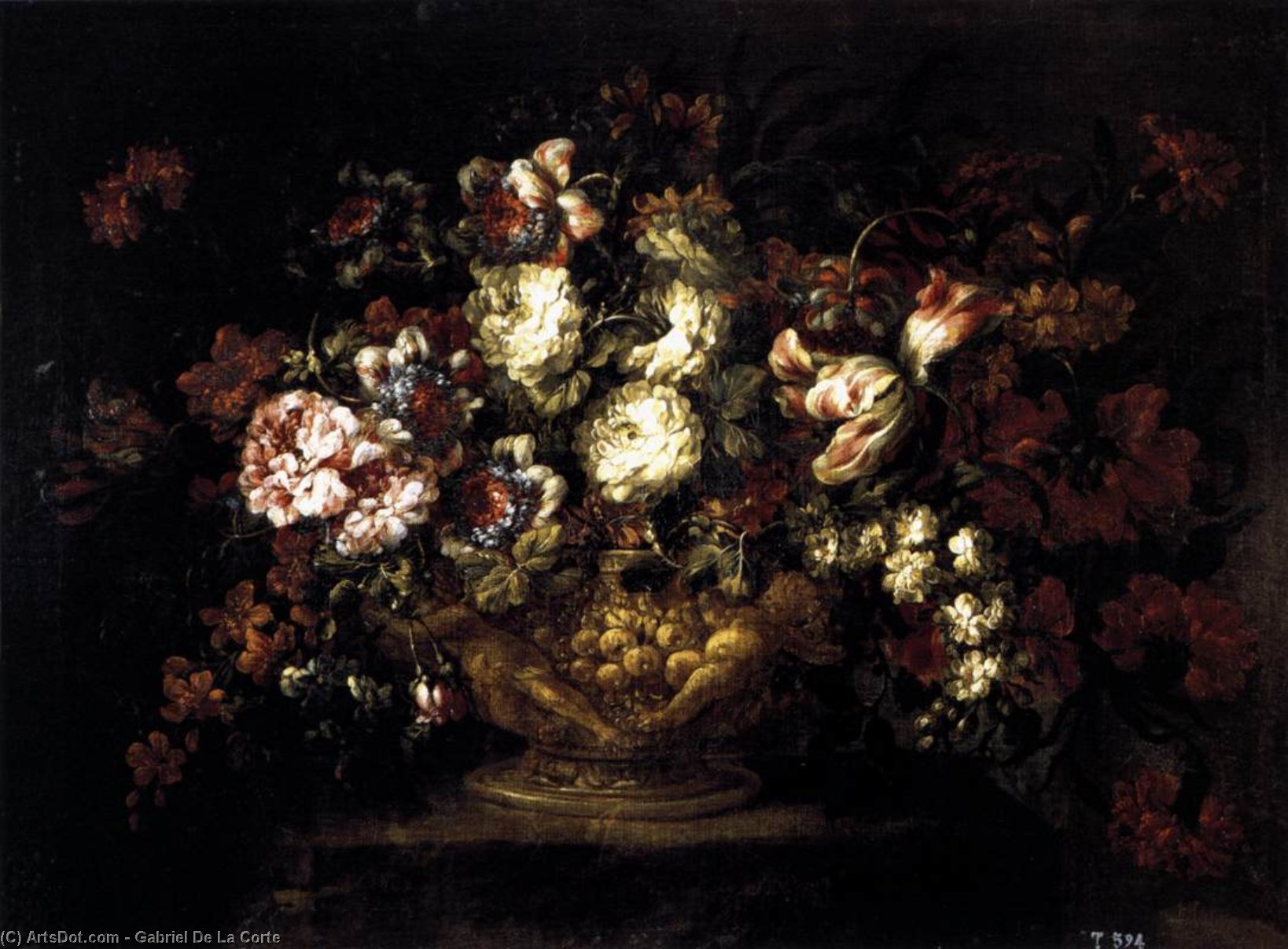 Wikioo.org - The Encyclopedia of Fine Arts - Painting, Artwork by Gabriel De La Corte - Vase of Flowers
