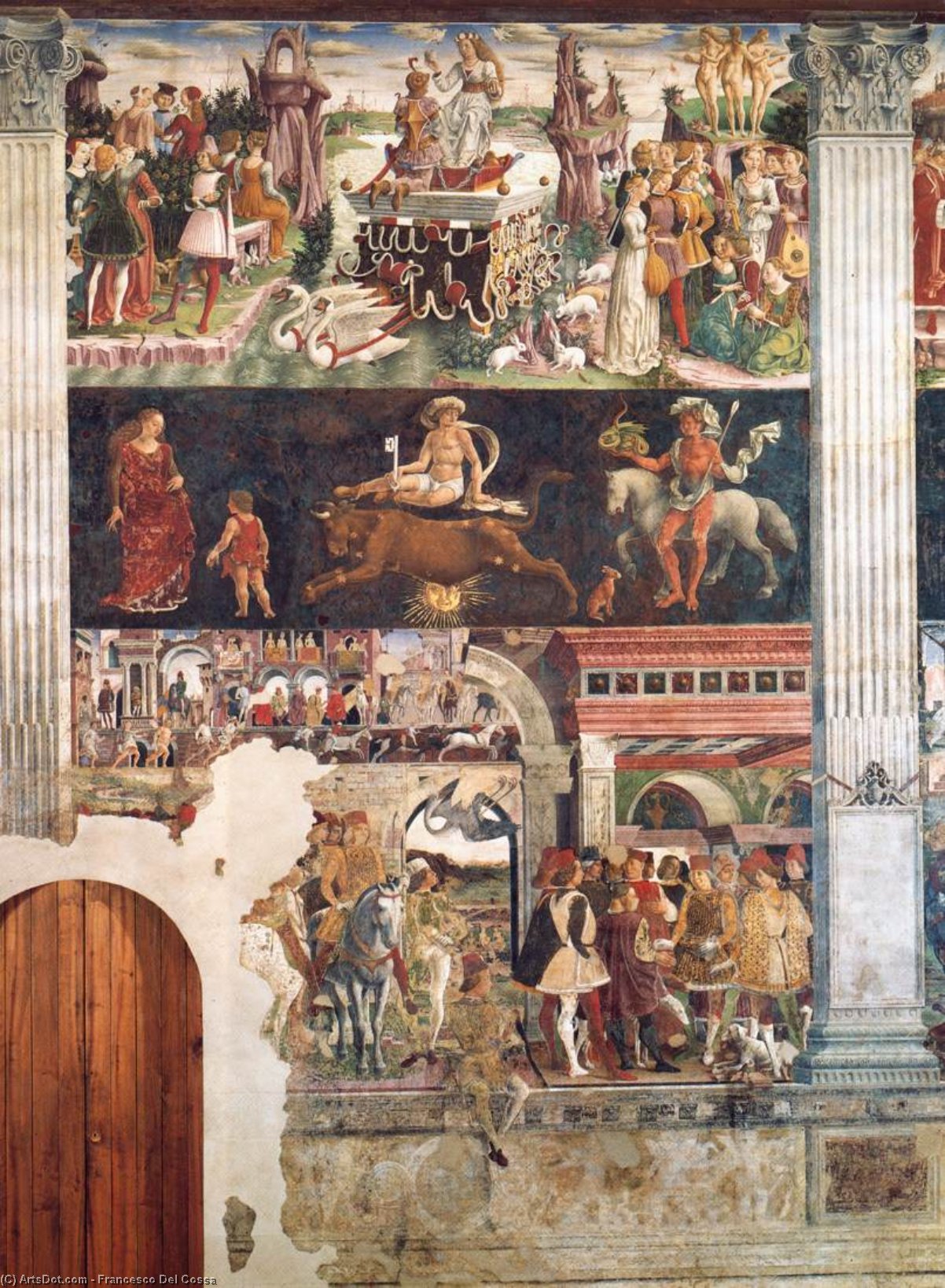 Wikioo.org - สารานุกรมวิจิตรศิลป์ - จิตรกรรม Francesco Del Cossa - Allegory of April: Triumph of Venus