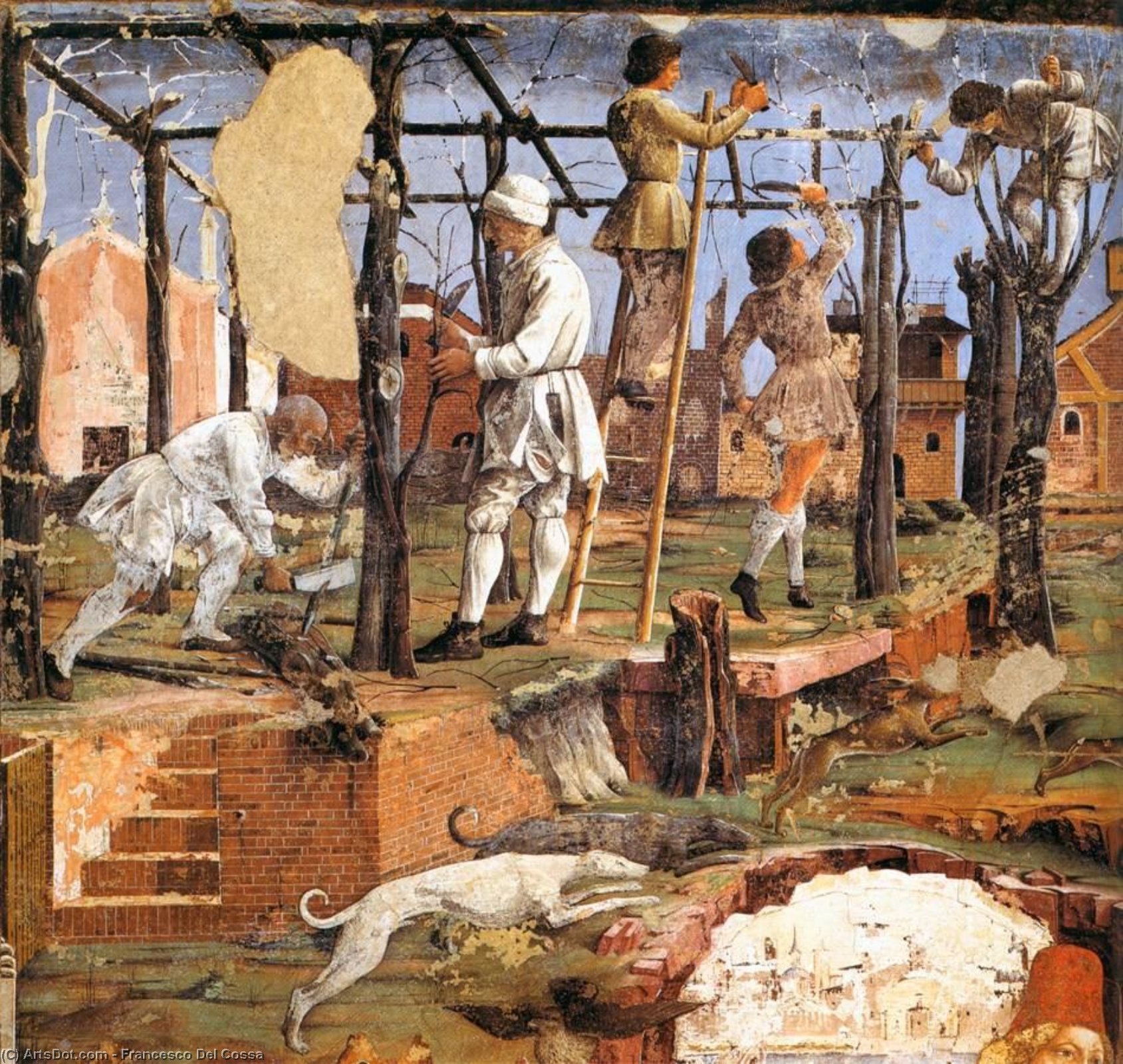 WikiOO.org - Енциклопедія образотворчого мистецтва - Живопис, Картини
 Francesco Del Cossa - Allegory of March: Triumph of Minerva (detail) (14)