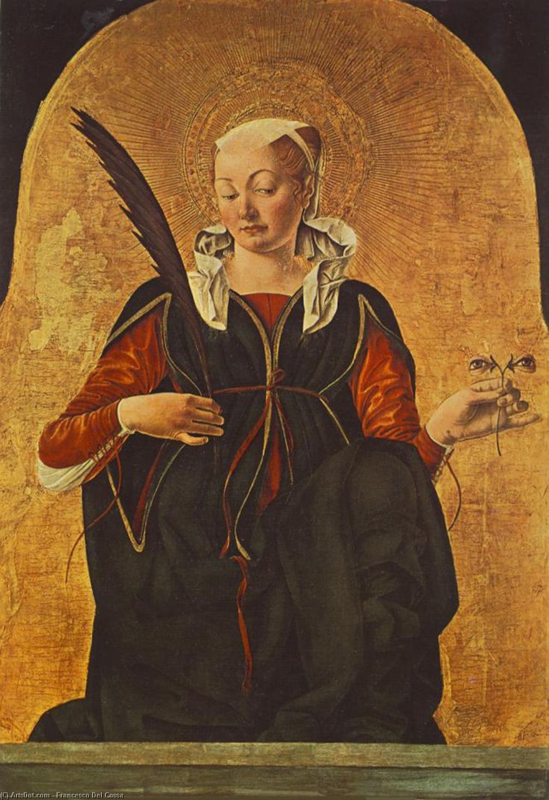 WikiOO.org - Encyclopedia of Fine Arts - Schilderen, Artwork Francesco Del Cossa - Griffoni Polyptych: St Lucy
