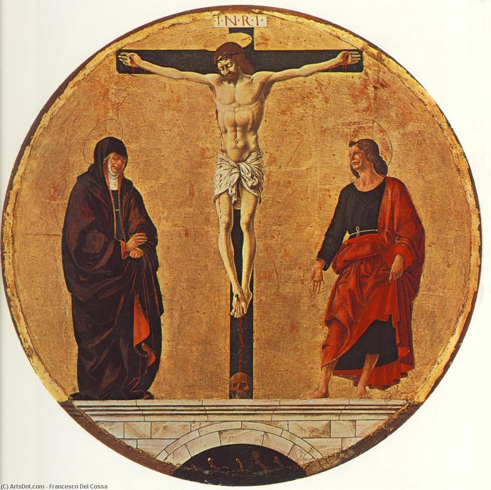 Wikioo.org – La Enciclopedia de las Bellas Artes - Pintura, Obras de arte de Francesco Del Cossa - Griffoni Políptico : la crucifixión