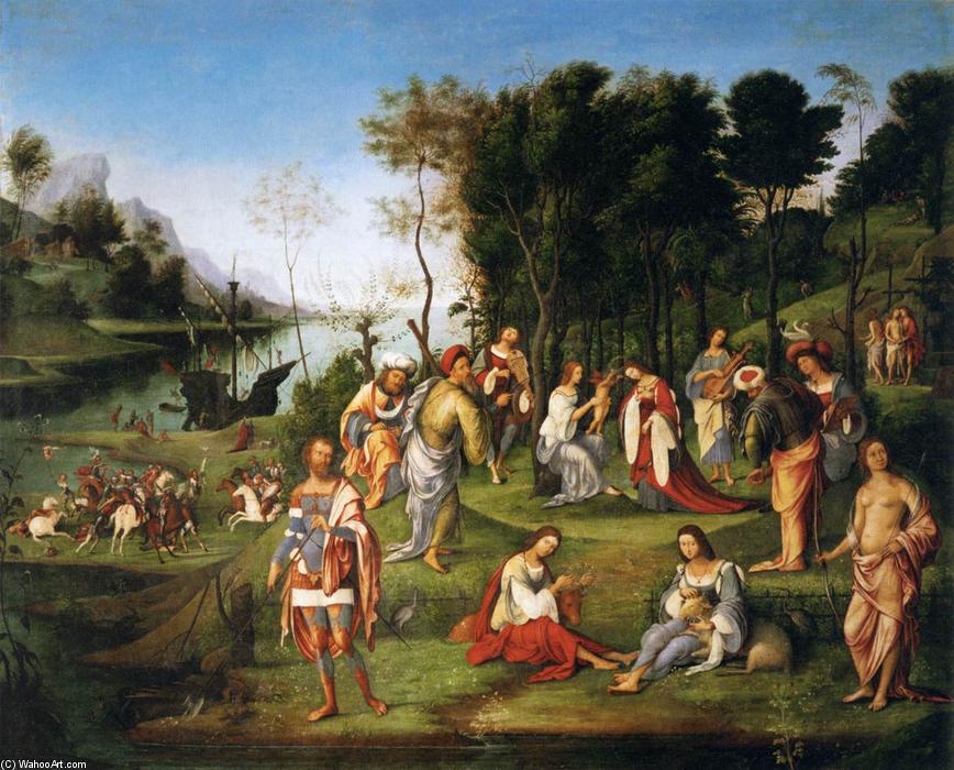 Wikioo.org - Encyklopedia Sztuk Pięknych - Malarstwo, Grafika Lorenzo Costa (The Elder) - Court of Isabella d'Este