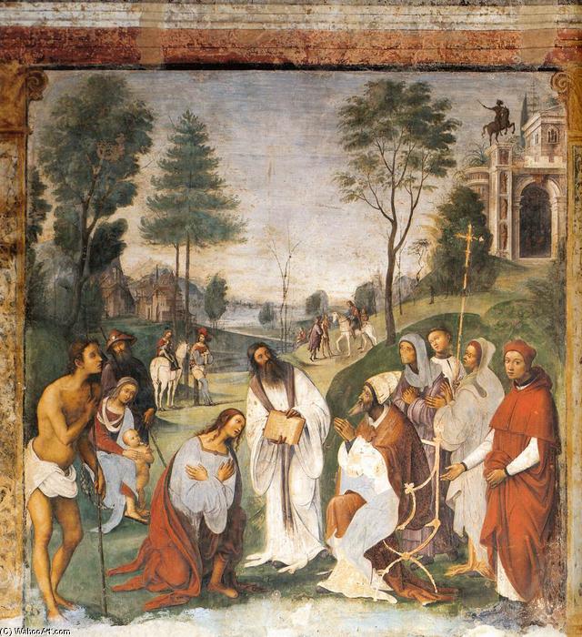 Wikioo.org - สารานุกรมวิจิตรศิลป์ - จิตรกรรม Lorenzo Costa (The Elder) - Legend of Sts Cecilia and Valerian, Scene 2
