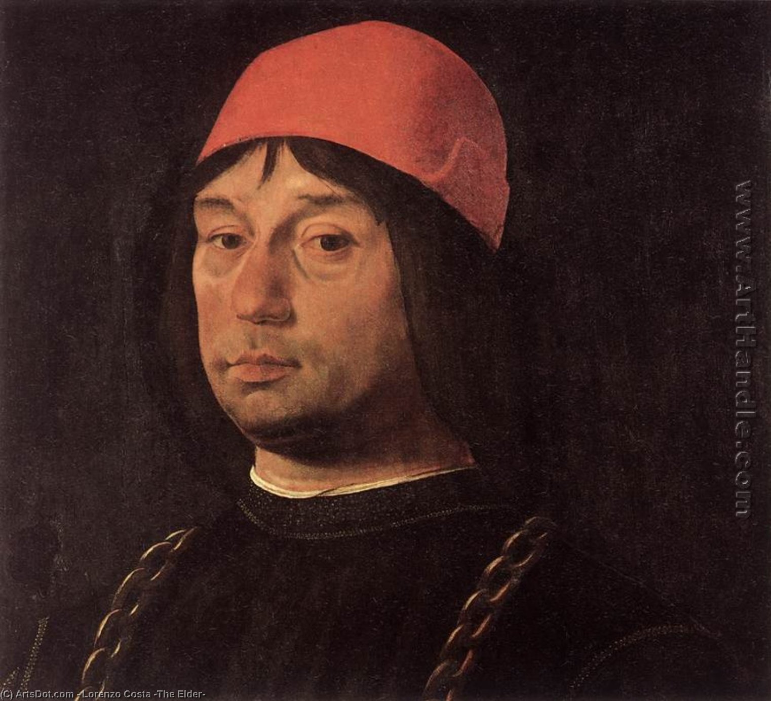 WikiOO.org - Encyclopedia of Fine Arts - Maľba, Artwork Lorenzo Costa (The Elder) - Portrait of Giovanni Bentivoglio