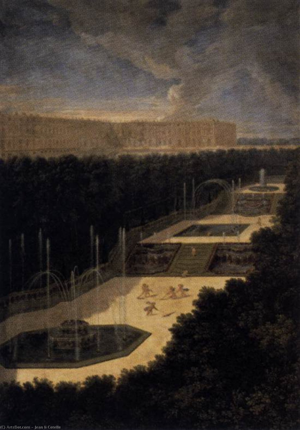 Wikioo.org - The Encyclopedia of Fine Arts - Painting, Artwork by Jean Ii Cotelle - View of the Three-Fountain Grove