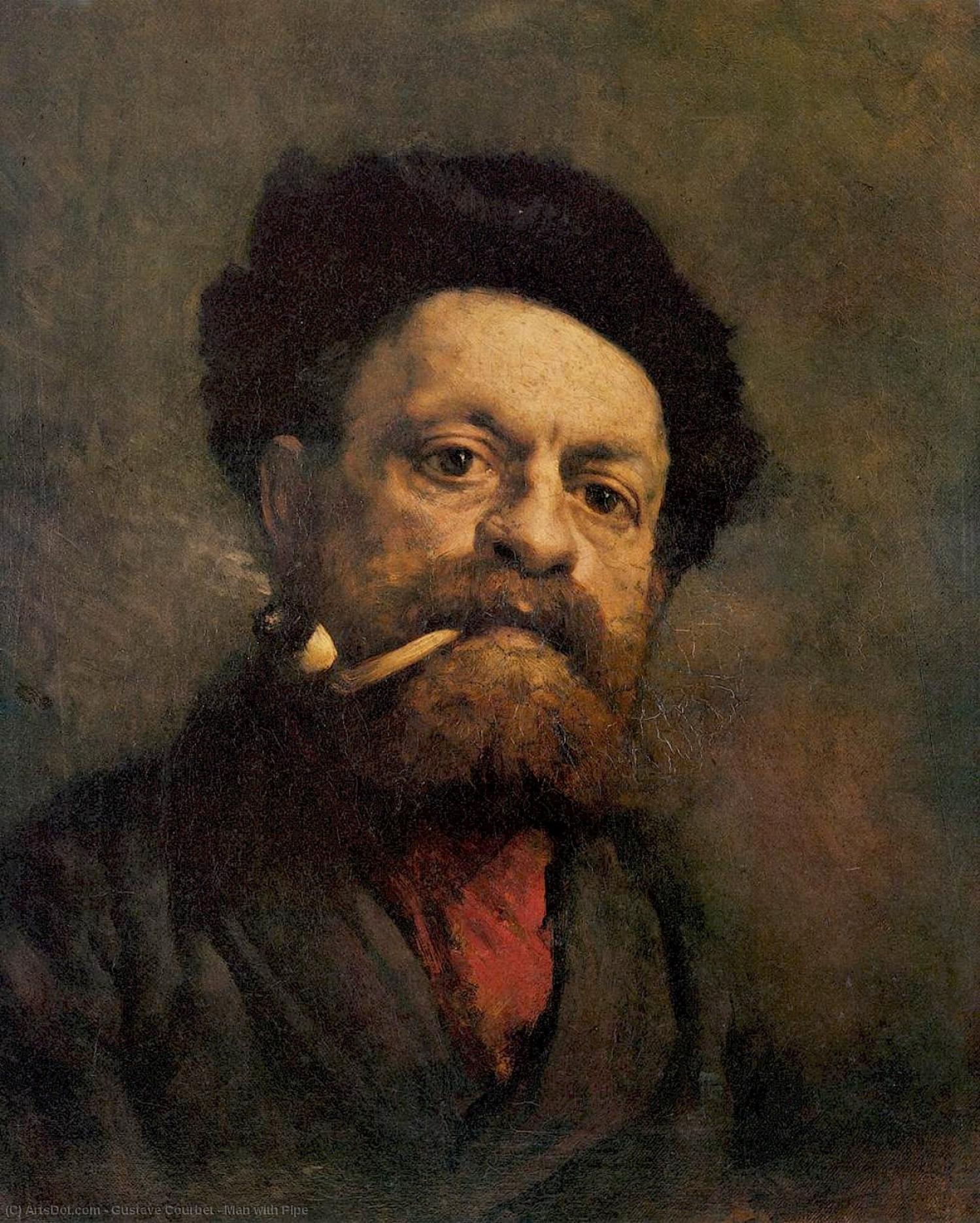 WikiOO.org - 백과 사전 - 회화, 삽화 Gustave Courbet - Man with Pipe