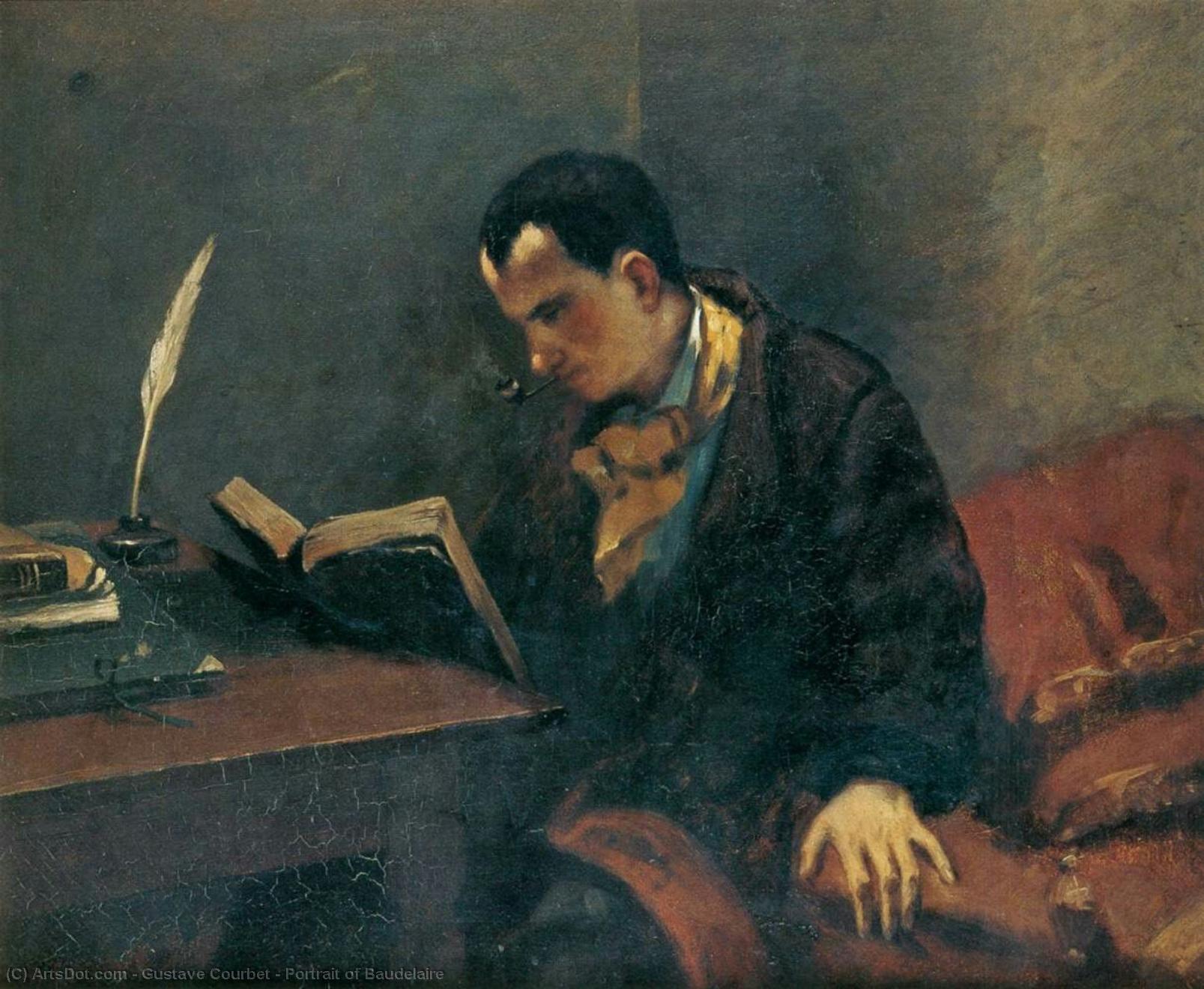 WikiOO.org - Encyclopedia of Fine Arts - Maľba, Artwork Gustave Courbet - Portrait of Baudelaire