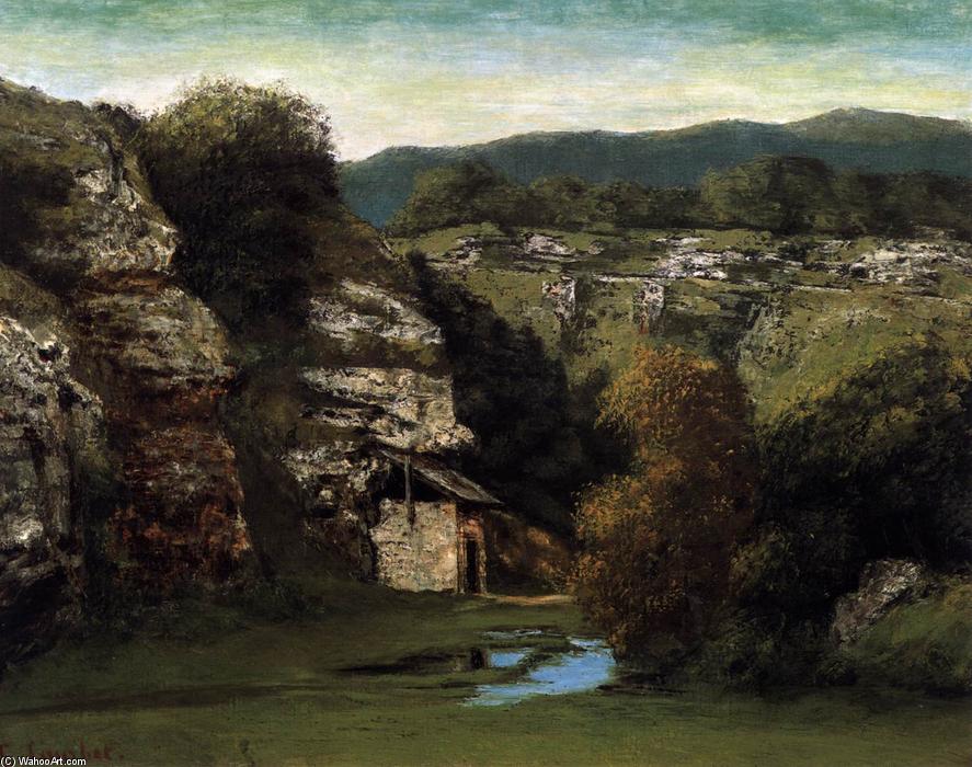 WikiOO.org - Güzel Sanatlar Ansiklopedisi - Resim, Resimler Gustave Courbet - Rocky Landscape near Ornans