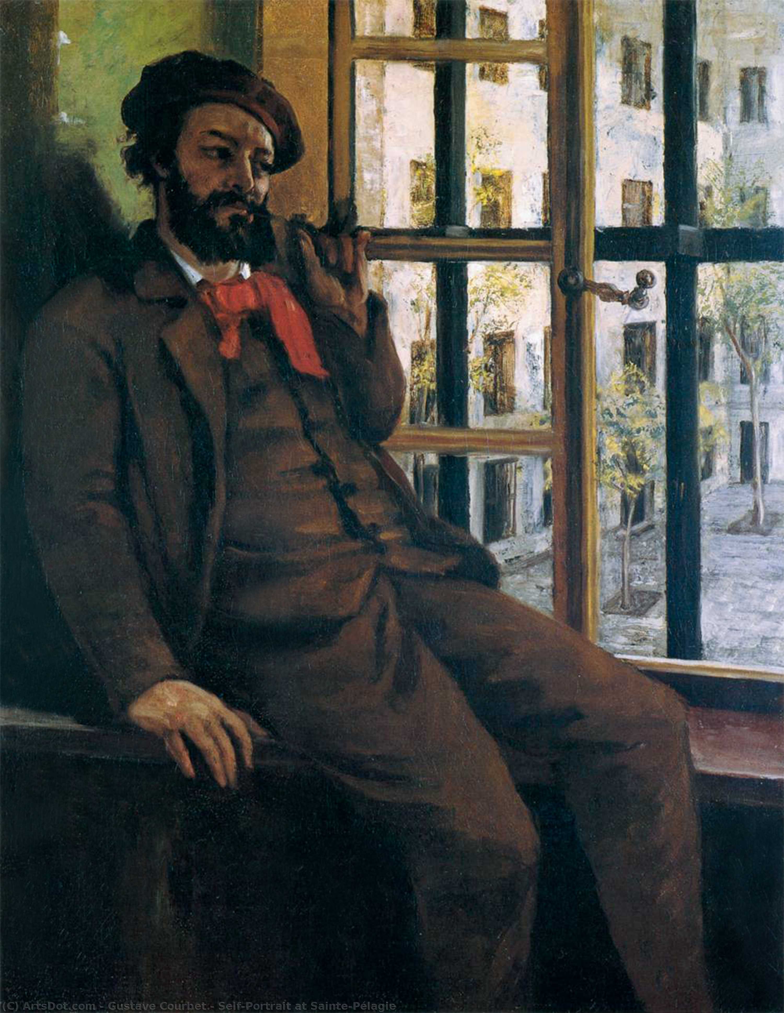 Wikioo.org - The Encyclopedia of Fine Arts - Painting, Artwork by Gustave Courbet - Self-Portrait at Sainte-Pélagie