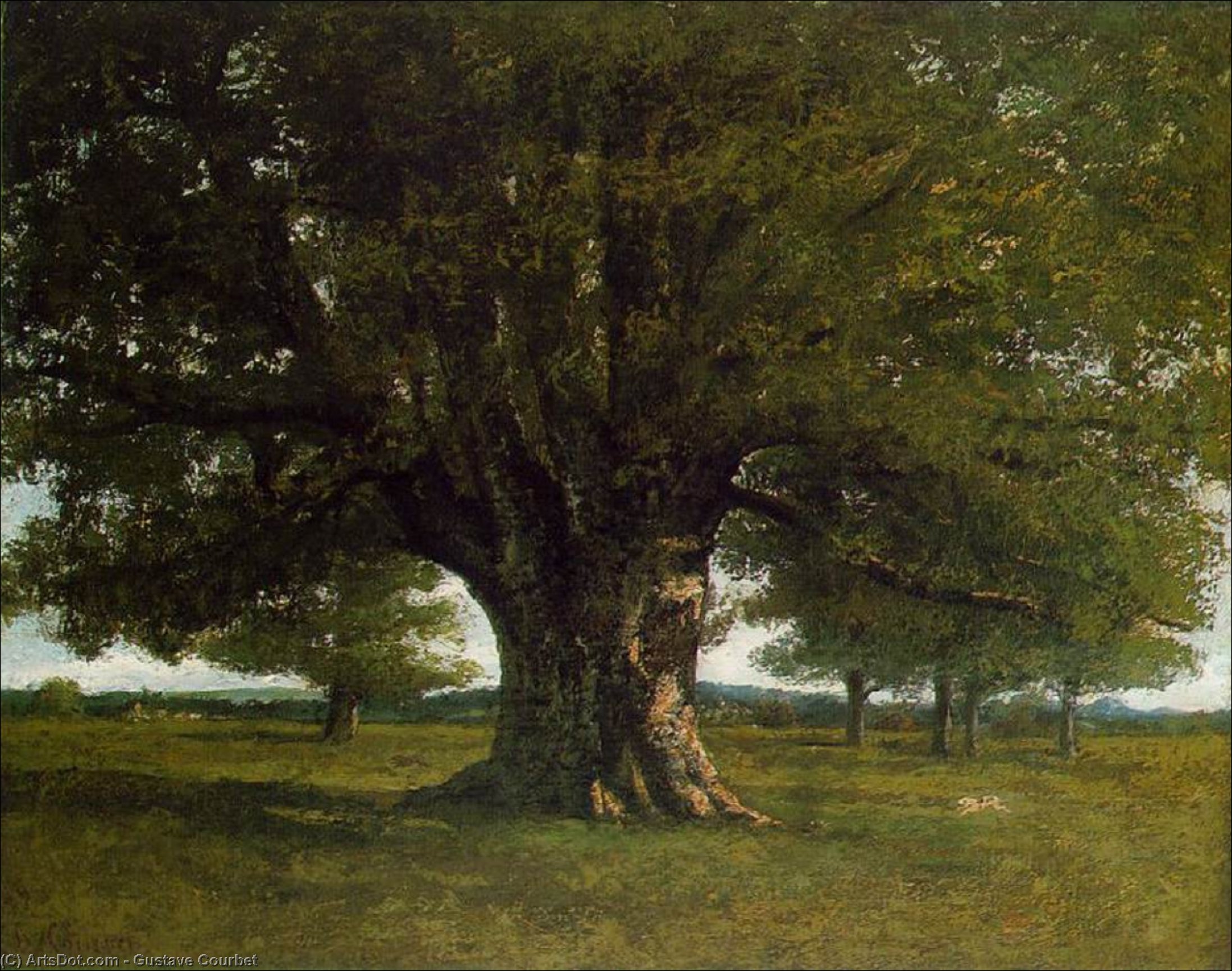 Wikioo.org - Die Enzyklopädie bildender Kunst - Malerei, Kunstwerk von Gustave Courbet - die eiche bei flagey ( die eiche von vercingetorix )