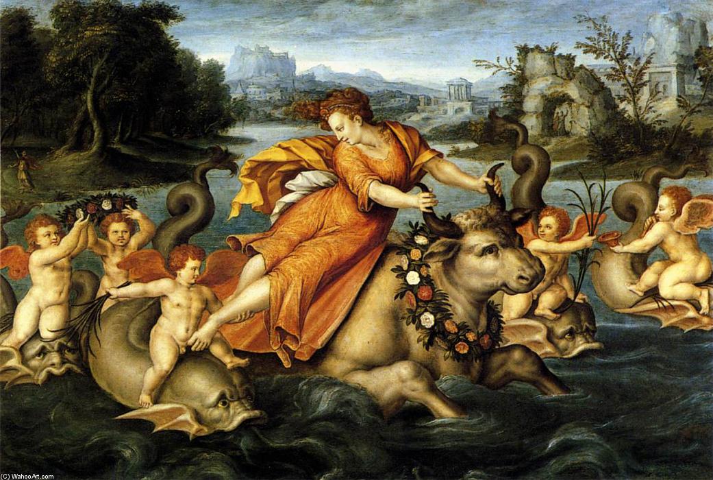 Wikioo.org - The Encyclopedia of Fine Arts - Painting, Artwork by Jean The Elder Cousin - The Rape of Europa