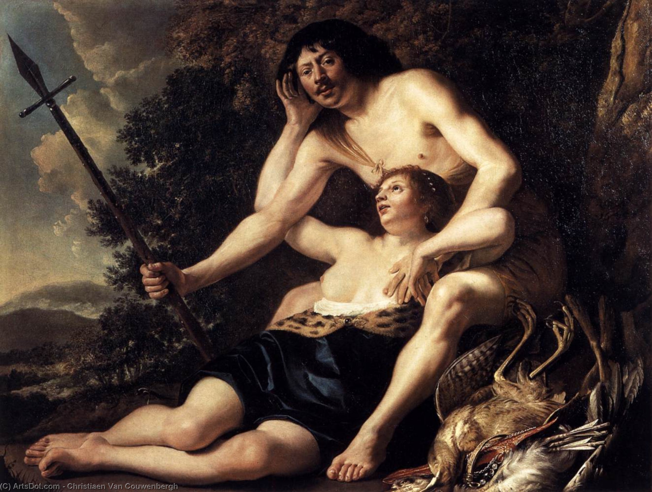 Wikioo.org - The Encyclopedia of Fine Arts - Painting, Artwork by Christiaen Van Couwenbergh - Venus and Adonis