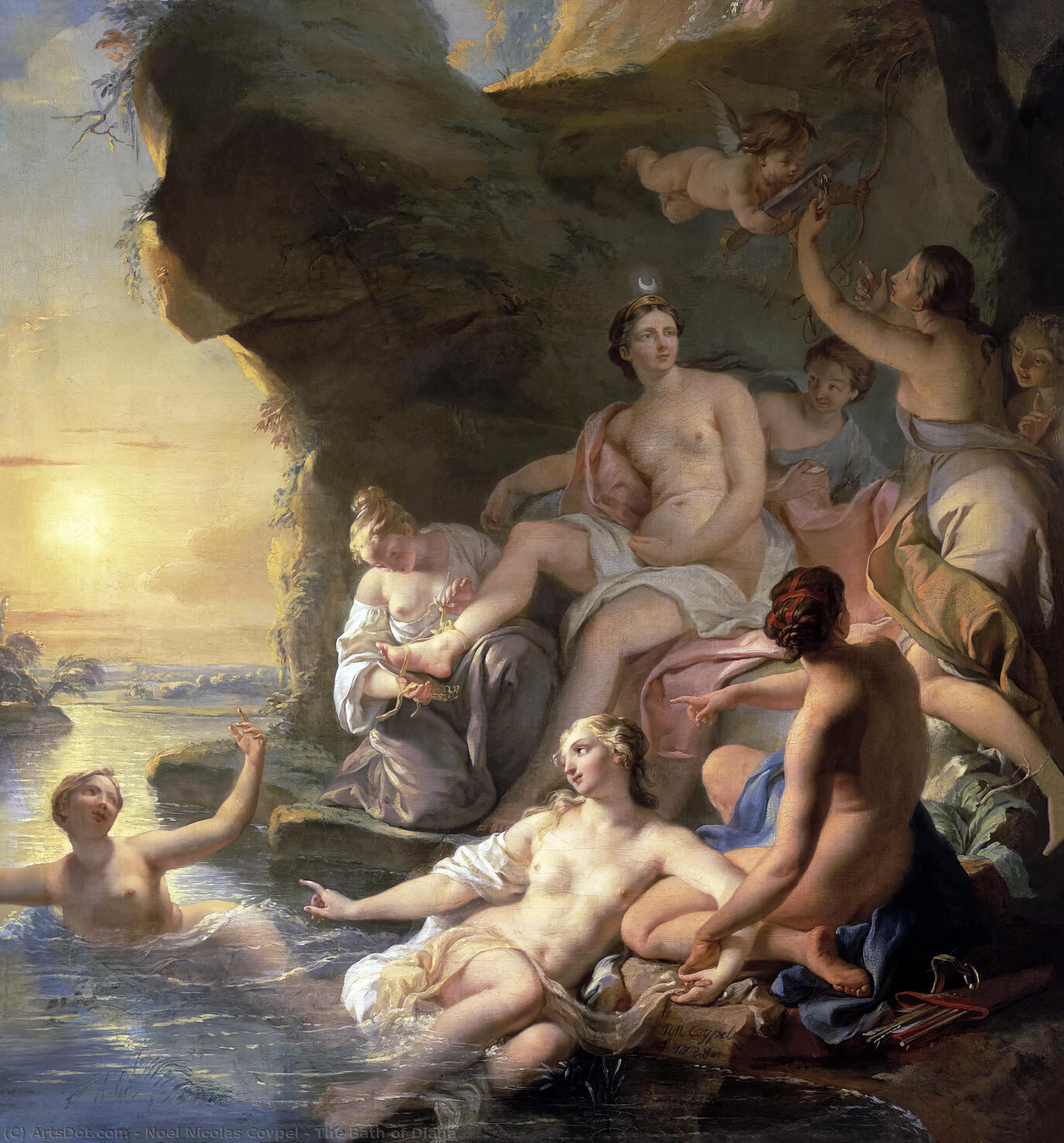 Wikioo.org - Encyklopedia Sztuk Pięknych - Malarstwo, Grafika Noel Nicolas Coypel - The Bath of Diana