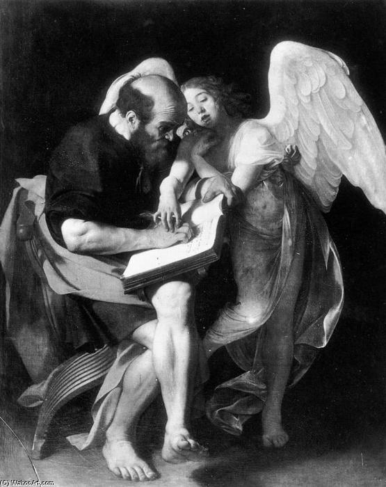Wikioo.org - The Encyclopedia of Fine Arts - Painting, Artwork by Caravaggio (Michelangelo Merisi) - St Matthew and the Angel