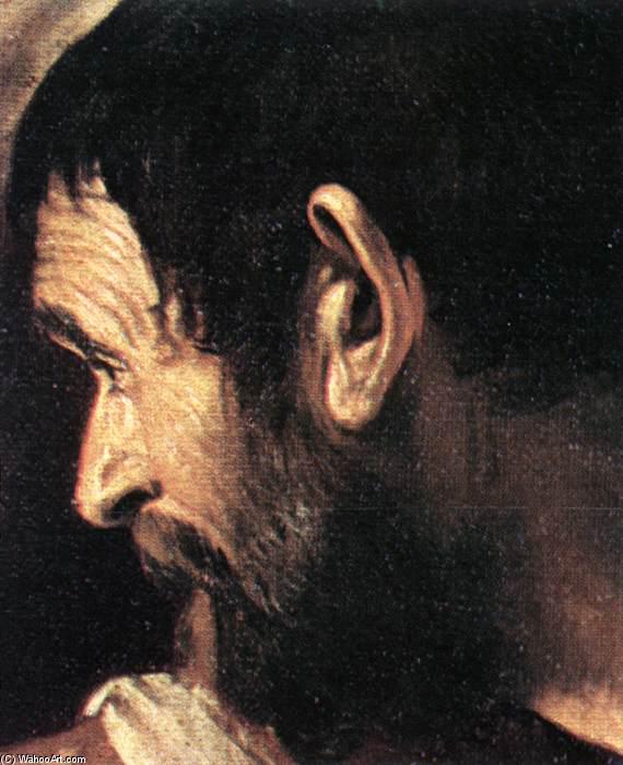WikiOO.org - Encyclopedia of Fine Arts - Lukisan, Artwork Caravaggio (Michelangelo Merisi) - Supper at Emmaus (detail) (13)