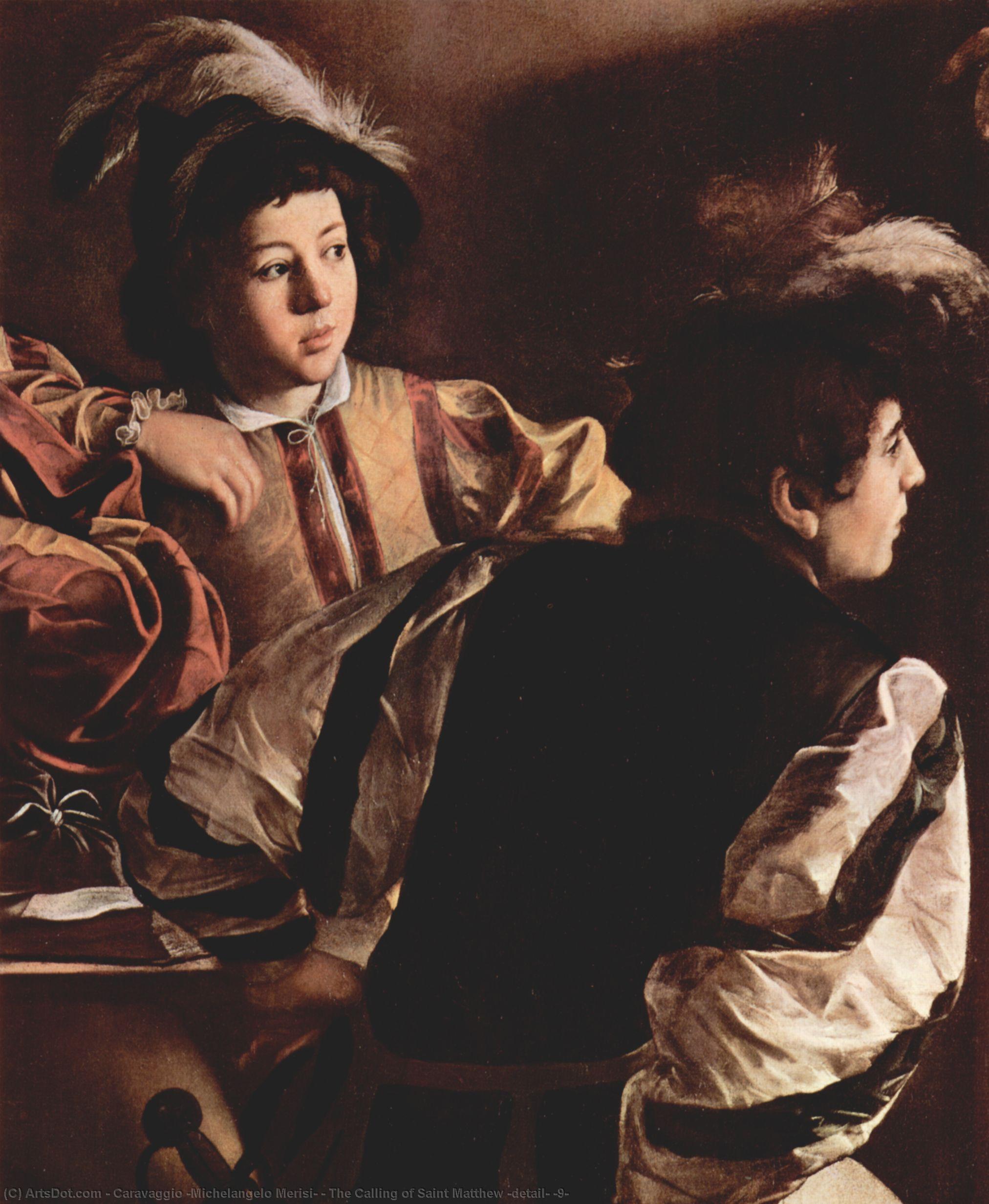 Wikioo.org - สารานุกรมวิจิตรศิลป์ - จิตรกรรม Caravaggio (Michelangelo Merisi) - The Calling of Saint Matthew (detail) (9)