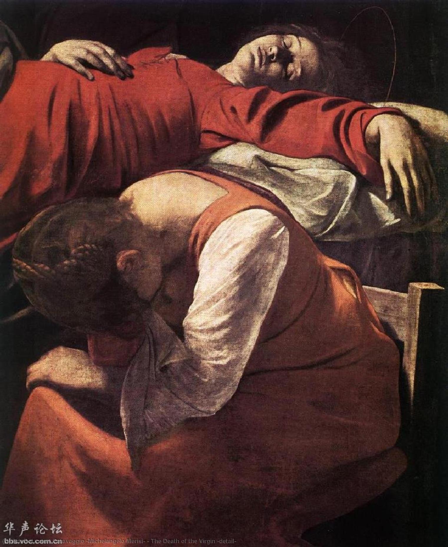Wikioo.org – L'Enciclopedia delle Belle Arti - Pittura, Opere di Caravaggio (Michelangelo Merisi) - la morte del vergine particolare