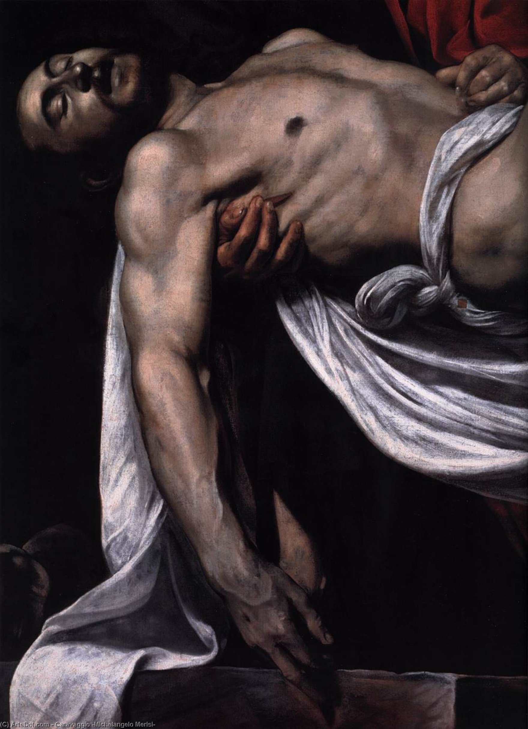 WikiOO.org - Εγκυκλοπαίδεια Καλών Τεχνών - Ζωγραφική, έργα τέχνης Caravaggio (Michelangelo Merisi) - The Entombment (detail)