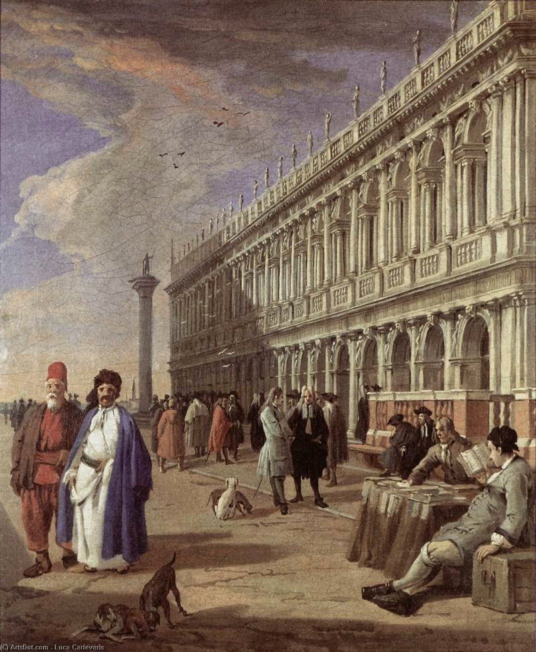 Wikioo.org - The Encyclopedia of Fine Arts - Painting, Artwork by Luca Carlevaris - The Piazzetta and the Library