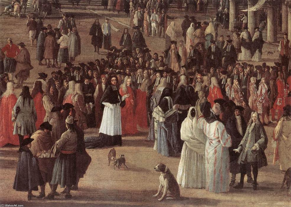 Wikioo.org – La Enciclopedia de las Bellas Artes - Pintura, Obras de arte de Luca Carlevaris - La recepción del cardenal César d Estrées (detalle)